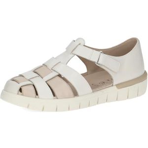 CAPRICE Slippers - Wit - Leer - H-breedte - Klittenbandsluiting