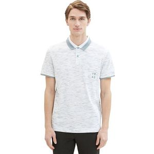 TOM TAILOR Poloshirt voor heren, 35113 - Wit Grijs Mint Injected, L