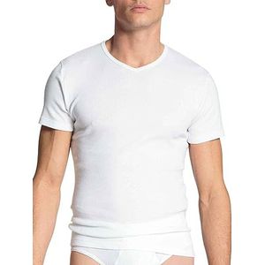 Calida Katoenen T-shirt voor heren, 1:1, van fijn geribde kwaliteit, wit, M