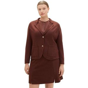 TOM TAILOR Plussize Blazer voor dames, 32404 - Raisin Melange, 54/Grote Maten