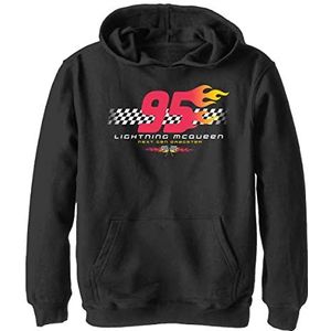 Pixar Cars 1 & 2 Flaming Ninety Five Boy's Hooded Pullover Fleece, Zwart, Small, Schwarz, S