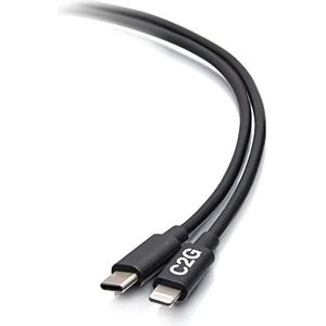 C2G 3M USB-C® Male to Lightning Male Sync en oplaadkabel - Zwart (10 voet) - MFi-gecertificeerde classificatie goedgekeurd door Apple