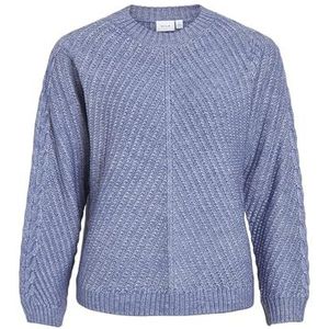 Vila Gebreide damestrui, ronde hals, Bijou Blue., M