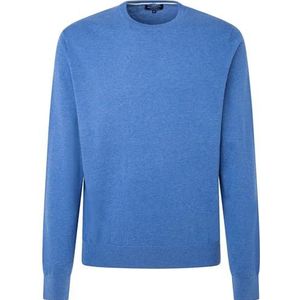 Hackett London Heren katoen kasjmier Crew Knitwear, Blauw (Frans Blauw), XL