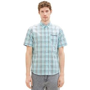TOM TAILOR Uomini Overhem 1037066, 31821 - Turquoise Colorful Check, 3XL