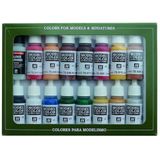 Model Color acrylverf beginnersset van Vallejo, acryl in verschillende kleuren (16-delig)