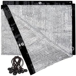 70% aluminium schaduwdoek stof privacyscherm huisdier schaduw auto hoes patio tuin pergola cover luifel met doorvoertules en bal bungee 2 m x 1,80 m