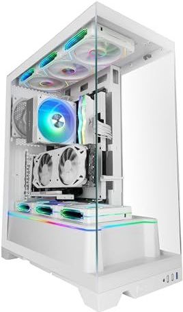 Mars Gaming - MC-PRISMA - ATX Gaming-behuizing - Wit - Drievoudig Gehard Glas - ARGB-verlichting