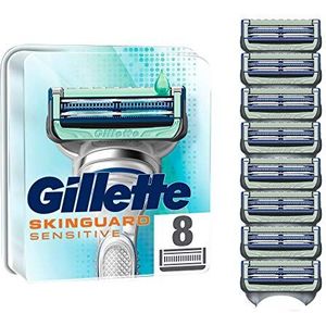 Gillette SkinGuard Sensitive Navulscheermesjes aloë, 8 Stuks, Klinisch Getest Voor De Gevoelige Huid