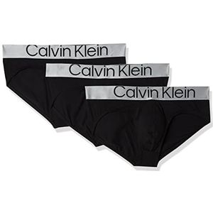 Calvin Klein Ondergoed Heren Slip Pack van 3 - Katoen Stretch, Zwart (donker/schaduw wit), L