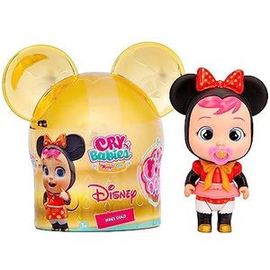 CRY BABIES MAGIC TEARS DISNEY Minnie Collectible mini-pop, geïnspireerd op Disney's Minnie, met gouden details en huilt echte tranen, speelgoed, cadeau voor jongens en meisjes vanaf 3 jaar