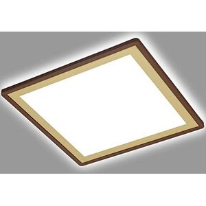 BRILONER - LED plafondlamp met backlight effect, slanke LED plafondlamp, ultra plat, neutraal wit licht, 293x293x28 mm, bruin-goud