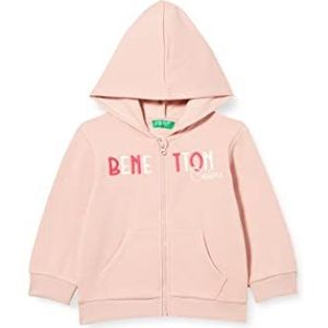 United Colors of Benetton Capuchontrui met lange mouwen voor meisjes en meisjes, roze poeder 05r, 1 jaar