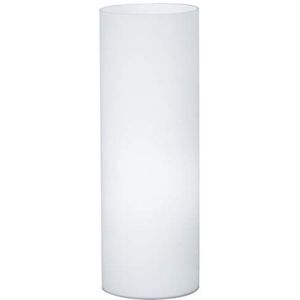 EGLO Tafellamp Geo, 1-Pits Tafellamp, Nachtkastje Lamp van Glas, Kleur: Wit, Glas: Opaal Mat, Fitting: E27, incl. Schakelaar