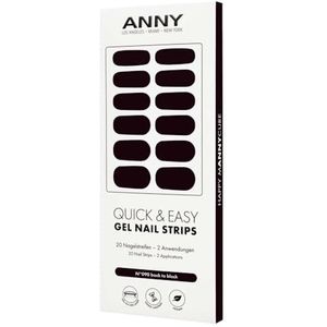 ANNY Gelnagelstrips – uv-nagelfolie om op te plakken, met uv-lamp, duurzaam en splintervrij, eenvoudig in gebruik, kleur: back to black - klassiek zwart, nr. 90
