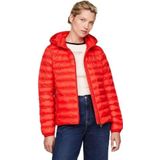 Tommy Hilfiger Damesjas Gewatteerde Global Stripe voor Overgangsweer, Fierce Red, XS