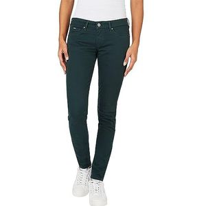 Pepe Jeans Soho Jeans Skinny Fit Mid Waist Denim voor dames, Groen (Regent Green), 33W / 30L