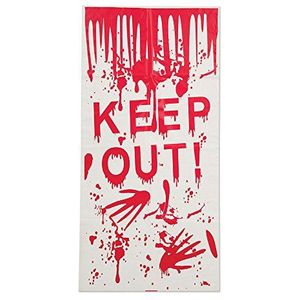 Bristol Novelty HI352"" Keep Out Halloween Deur Cover, Wit/Rood, One Size