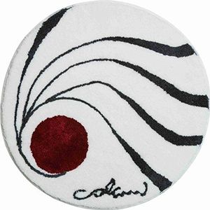 Grund Designer badmat COLANI, Ultrazacht en absorberend, Antislip, 5 jaar garantie, Colani 18, Badmat 80 cm rond, Wit