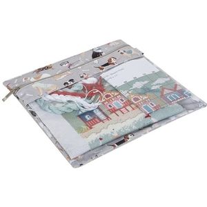 Hobby Gift Platte projecttas - Needlecraft Papercraft-wenskaarten Naaiopslag - Veilig waterdicht - 28 x 28 x 0,5 cm - grijze honden