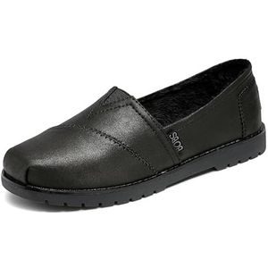 Skechers Dames Bob's Chill Lug Urban Spell Lederen Slip On Loafers, (maat, Zwart, 36.5 EU