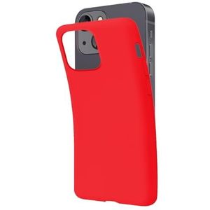 SBS Pantone 185C Beschermhoes voor iPhone 14, rood, zacht, flexibel, krasbestendig, dun, comfortabel in de tas, compatibel met draadloos opladen
