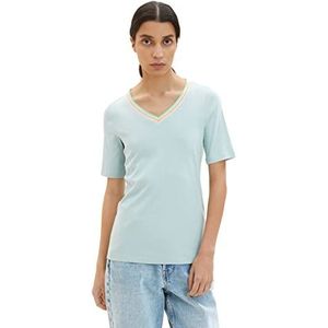 TOM TAILOR Dames T-shirt 1035472, 30463 - Dusty Mint Blue, XL