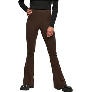 Urban Classics Dames Rib Knit Bootcut Leggings Yoga Broek, BRON, XXL