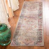 Safavieh Delia Area tapijt, geweven polypropyleen Runner tapijt in lichtgrijs/paars, 62 X 240 cm