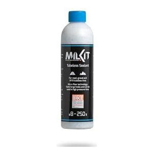 milKit Tubeless Afdichtingsmelk in 250 ml fles, fietsbandenafdichtmiddel, afdichtingsmelk, tubeless melk, fietsbanden, afdichtmiddel voor MTB, racefiets enz.