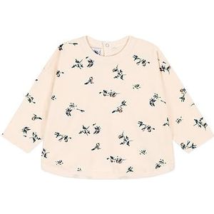 Petit Bateau T-shirt met lange mouwen voor meisjes, wit Avalanche/meerkleurig, 12 Maanden