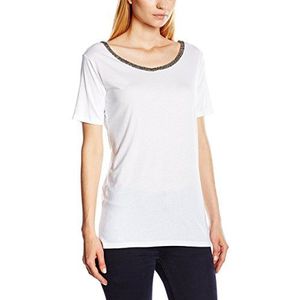 True Religion Dames T-Shirt WMNS BOXY CREW STRASS, wit (white 2000), XL
