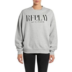 Replay Oversized sweatshirt voor dames, M08 Melange Grey, L