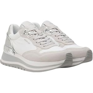 Replay Mennet Nylon sneakers voor dames, 3356 Milk Silver, 38 EU, 3356 Milk Zilver, 38 EU