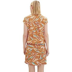 TOM TAILOR Dames blouse 1035245, 31758 - Brown Abstract Leaf Design, 46