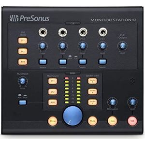 PreSonus Monitor Station V2, desktop studio controlecentrum met monitor volumeregeling en hoofdtelefoonversterker