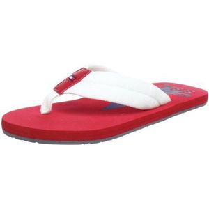 Tommy Hilfiger heren bay 3 teenslippers, Wit Wit Tango Red 100, 42 EU