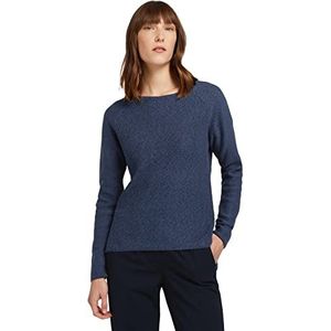 TOM TAILOR Dames Pullover met honingraatstructuur 1007602, 10378 - Dark Denim Blue, M