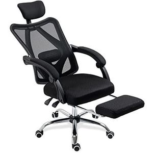 Diaryan Bureaustoel, ergonomische bureaustoel met 3D-hoofdsteun, zwart, 47 x 46 x 115 cm