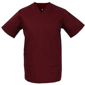 MISEMIYA - Kasack Unisex arts verpleegkundige uniform werkreiniging esthetische tandarts diergeneeskunde horeca - Ref.817, Granaat, 5XL