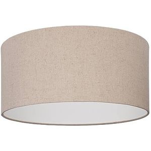 EGLO Plafondlamp Feniglia, ronde woonkamerlamp, plafond lamp van linnen in natuurlijke kleuren en zwart metaal, plafondverlichting voor woonkamer en slaapkamer, E27 fitting, Ø 47,5 cm