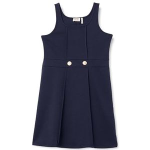 Koton Meisjes's midi mouwloos vierkante hals katoen ritssluiting jurk, marineblauw (704), 11-12 Jaar