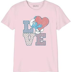 Les Schtroumpfs T-shirt voor meisjes, lichtroze, 10 Jaar