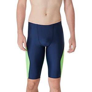 Speedo Heren badpak Jammer Eco Prolt Solid Colors Zwembroek, Block Team Navy/Bright Green, 28