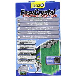 Tetra EasyCrystal Filter Pack C250/300 filtermateriaal met actieve kool, filterpads voor EasyCrystal binnenfilter, geschikt voor aquaria van 15-60 liter, 3 stuks, groen