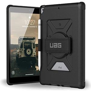 URBAN ARMOR GEAR UAG Metropolis beschermhoes voor de Apple iPad 10,2 inch (2020 & 2019) volgens Amerikaanse militaire standaard [onbeperkte toegang tot de knoppen, 360° handriem, stylushouder] zwart