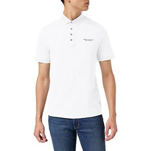 Armani Exchange Poloshirt voor heren met 4 knopen, wit, XXL