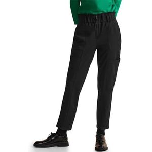 Street One - Paperbag Joggpants - Zwart - Dames - Sportbroeken