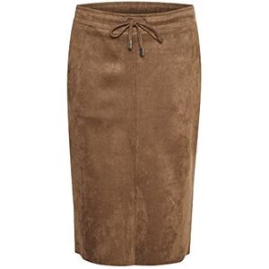 KAFFE Dames Midi rok Pencil Skirt High Waist Knielengte, Koffie, 36
