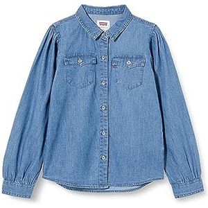 Levi's Kids Lvg full slv western denim shirt Meisjes 2-8 jaar, Schoon Medium, 5 jaar